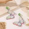 Alloy & Rhinestone & Raffia Stud Dangle Earrings WGA08E4-01-1