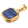 304 Stainless Steel Pave Natural Lapis Lazuli Pendants X-STAS-Z113-01G-01-2