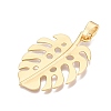 Leaf Rack Plating Alloy Big Pendants FIND-N005-50G-2