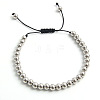 Adjustable Electroplate Titanium Stainless Steel Beads Braided Bead Bracelets for Women Men DG2907-6-1