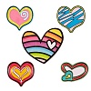 5Pcs 5 Style Heart Alloy Enamel Brooches JEWB-SZ0001-24-2