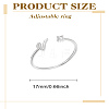 1Pc Letter Brass Rhinestone Open Cuff Rings for Women AJEW-LP0004-47V-S-2