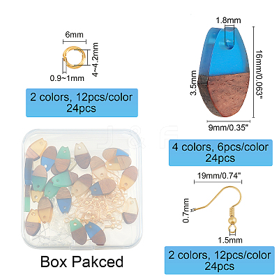 DIY Walnut Wooden Dangle Earring Making Kits DIY-OC0006-84-1