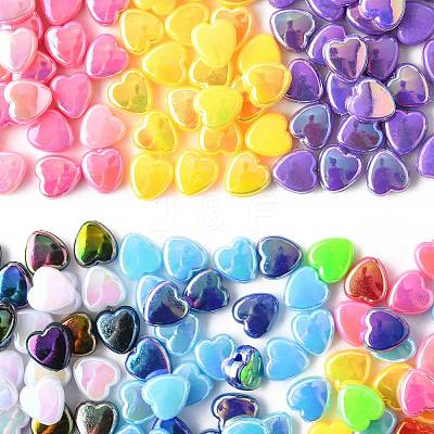 200Pcs 2 Colors ABS Plastic Beads KY-FS0001-42D-1