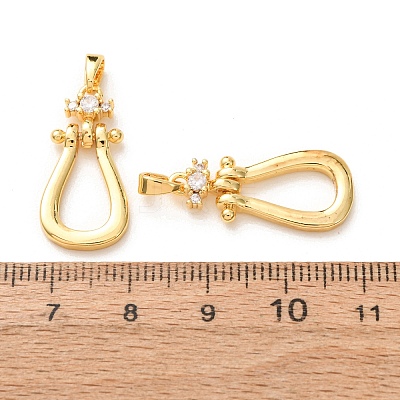 Brass Micro Pave Clear Cubic Zirconia Pendants KK-A304-28C-G-1