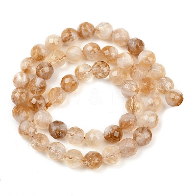 Heated Natural Citrine Beads Strands G-D359-A01-8mm-1