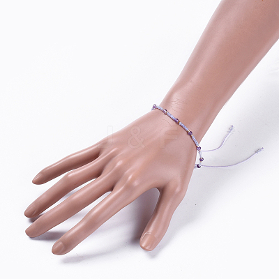 Adjustable Nylon Thread Braided Beaded Bracelets BJEW-JB04376-1