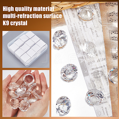 12Pcs Transparent K9 Glass Display Decorations DJEW-SP0001-02-1