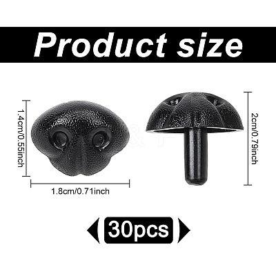 30Pcs Plastic Craft Dog Noses DOLL-GO0001-01B-1