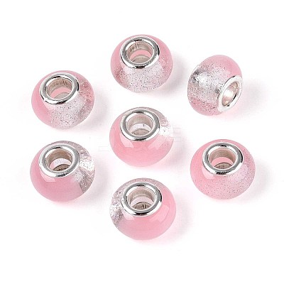 Transparent Resin Rondelle European Beads RESI-N044-02F-1