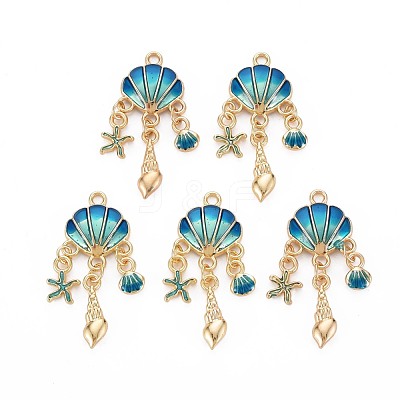Alloy Enamel Pendants ENAM-S126-118B-NR-1