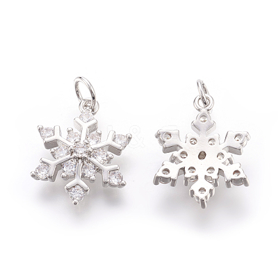 Brass Micro Pave Cubic Zirconia Pendants KK-F774-10P-NR-1