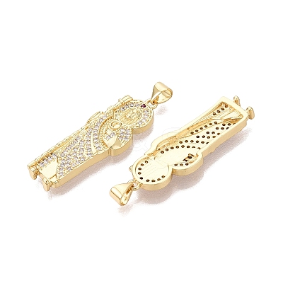 Religion Brass Micro Pave Clear Cubic Zirconia Pendants KK-N287-46D-G-1