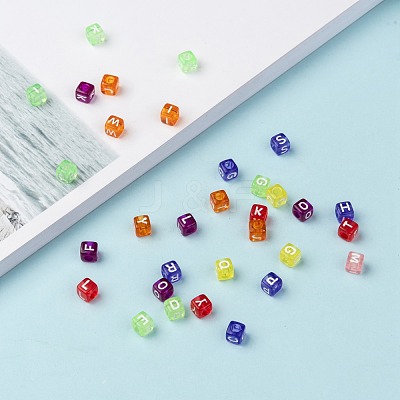 Transparent Large Hole Acrylic European Beads X-TACR-Q005-6mm-M-1