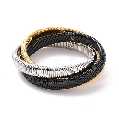 304 Stainless Steel Interlocking Flat Snake Chains Bracelet BJEW-G642-01P-1
