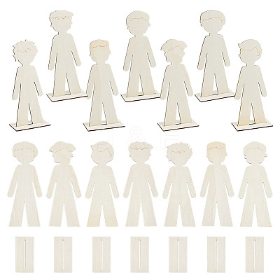 Wooden Boy Display Decorations AJEW-WH0270-939-1