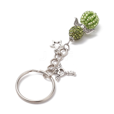 Alloy with Glass Seed Beads Keychain KEYC-MZ00010-05-1