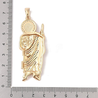 Brass Clear Cubic Zirconia Pendants KK-Z050-03G-05-1