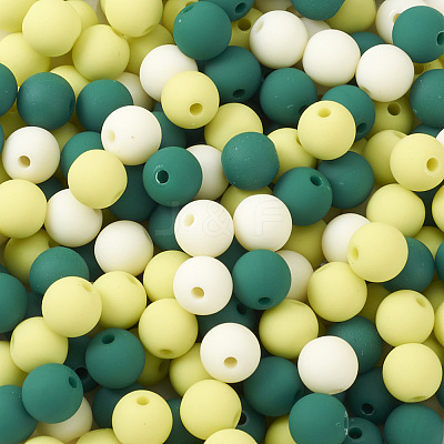 191~193Pcs Rubberized Style Imitated Silicone Acrylic Beads MACR-TA0001-94A-1