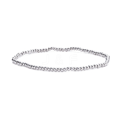 Glass Round Beaded Stretch Bracelet for Women BJEW-JB07911-05-1