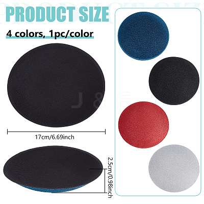 4Pcs 4 Colors EVA Cloth Round Fascinator Hat Base for Millinery Magic FIND-BC0014-33-1