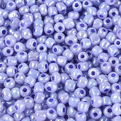 DIY Craft Beads 6/0 Ceylon Round Glass Seed Beads X-SEED-A011-4mm-146-1