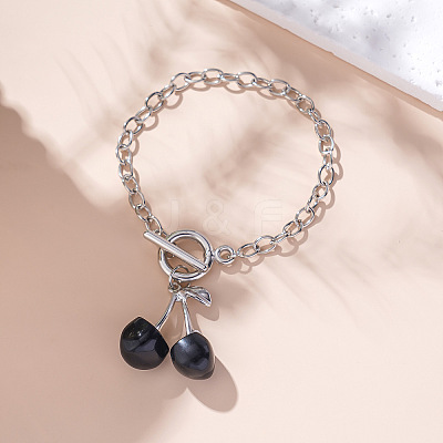 Cherry Zinc Alloy Charm Bracelets FS-WGA613B-04-1