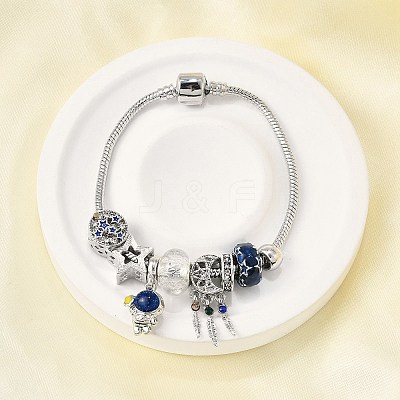 Alloy Enamel European Beads Charm Bracelets BJEW-F495-19P-1