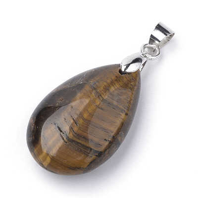 Natural Tiger Eye Pendants X-G-S243-07-1