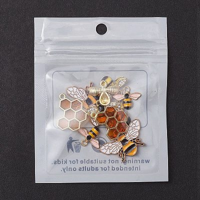 10Pcs 5 Styles Alloy Enamel Pendants ENAM-YW0003-41-1