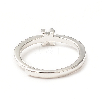 Clear Cubic Zirconia Initial Letter Adjustable Ring RJEW-C052-01P-X-1