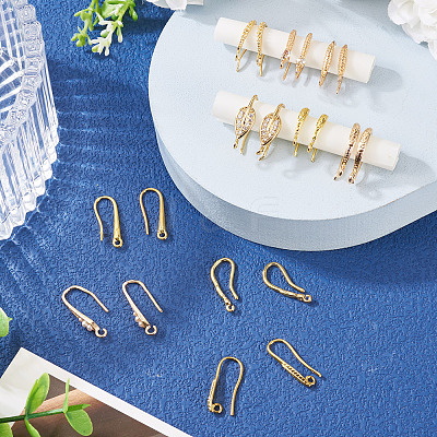20Pcs 10 Styles Brass Earring Hooks KK-TA0002-46-1