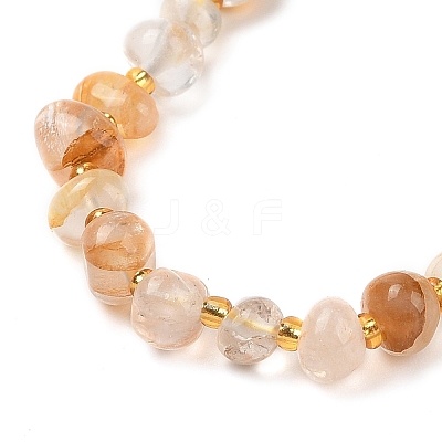 Natural Yellow Hematoid Quartz Chip Beads Bracelets & Necklaces Sets SJEW-P004-01P-05-1