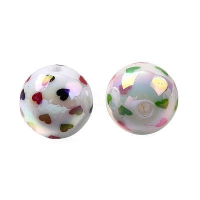 UV Plating Opaque Acrylic Beads OACR-H054-04-1