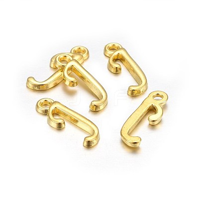 Golden Plated Alloy Letter Pendants PALLOY-J718-01G-J-1
