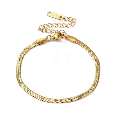 Ion Plating(IP) 304 Stainless Steel Herringbone Chain Bracelet for Men Women BJEW-E058-01B-G-1