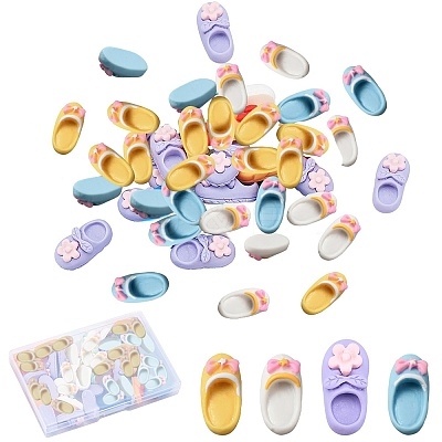 40Pcs 4 Styles Opaque Resin Cabochons FIND-SC0003-73-1