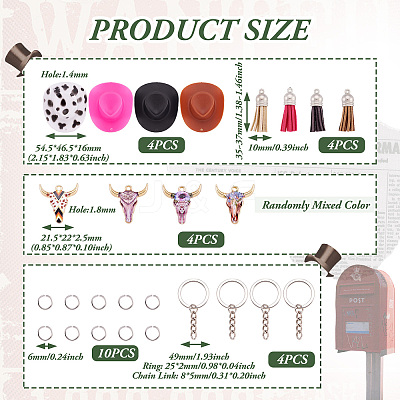 DIY West Cowboy Theme Iron Keychain Making Kit DIY-TA0009-40-1