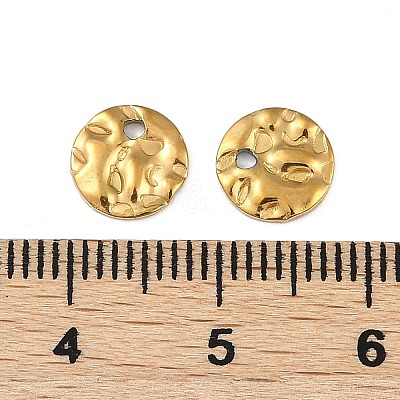 Ion Plating(IP) 304 Stainless Steel Textured Disc Charms STAS-Q336-11A-G-1