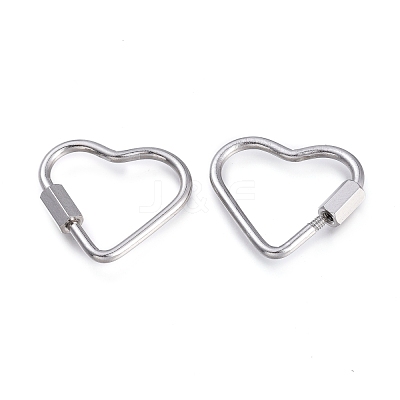 Non-Tarnish 304 Stainless Steel Screw Carabiner Lock Charms STAS-K192-03P-1