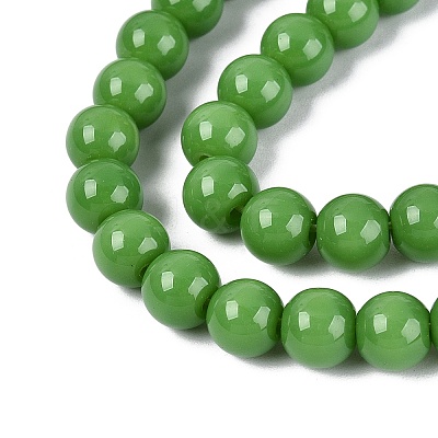 Opaque Solid Color Glass Beads Strands GLAA-T032-P8mm-17-1