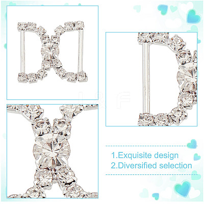 12Pcs 6 Styles Brass with Alloy Rhinestone Shoe Decoration FIND-HY0003-66-1