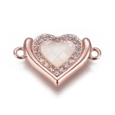 Brass Micro Pave Cubic Zirconia Links BSHE-F012-07A-RG-1