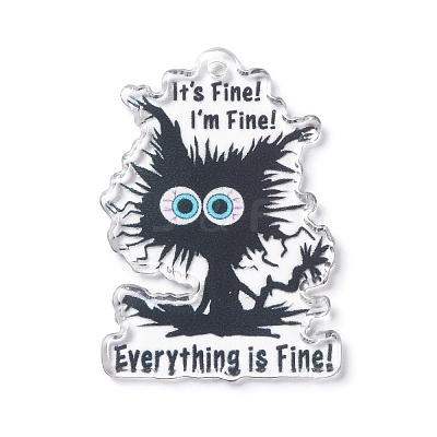 Halloween Printed Acrylic Pendants MACR-C016-07-1