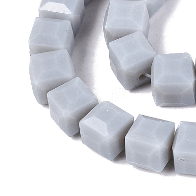 Opaque Glass Beads Strands GLAA-R041-8x8mm-C07-1