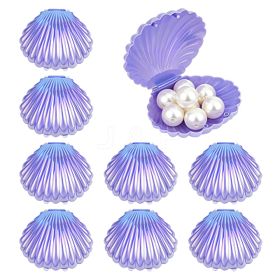 Pearlized Plastic Shell Shaped Jewelry Storage Boxes AJEW-WH0695-138A-01-1