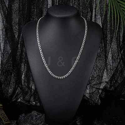1Pc 304 Stainless Steel Cuban Link Chain Necklaces for Men Women NJEW-BM0001-08D-1
