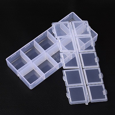 Cuboid Plastic Bead Containers X-CON-N007-02-1