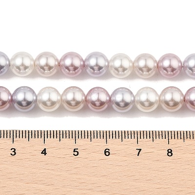 Baking Paint Pearlized Glass Pearl Round Bead Strands PEAR-H019-02C-11-1