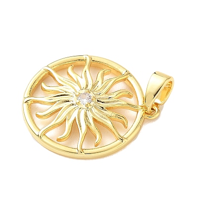 Brass Micro Pave Cubic Zirconia Pendants KK-F914-02B-G-1